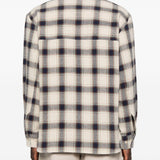 Camicia a maniche lunghe a quadri WES in blu e beige Sefr - uomo 