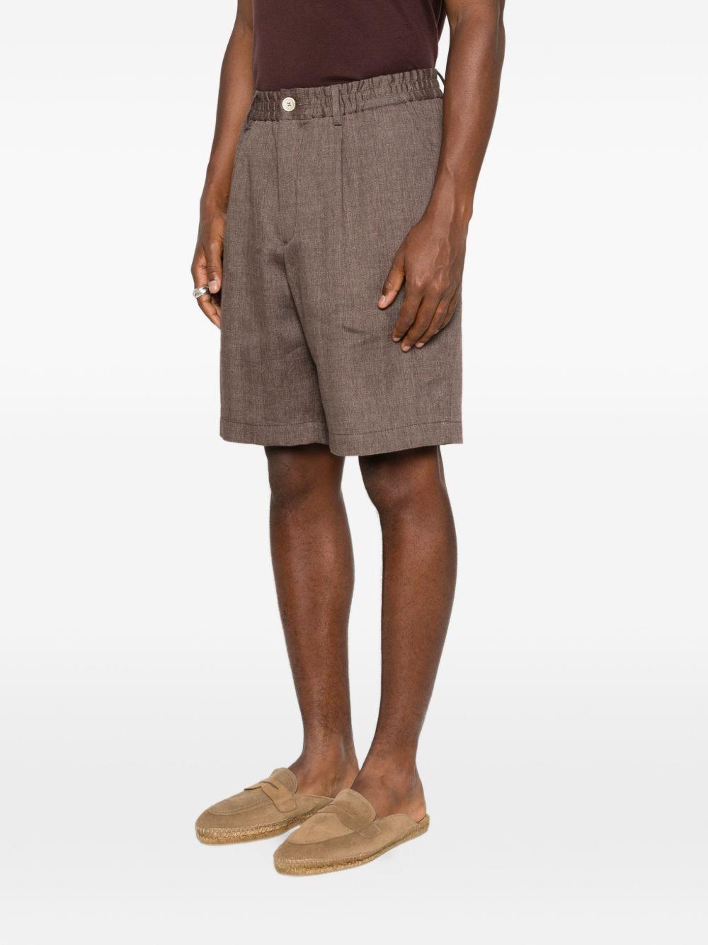 Pantaloncini con elastico in vita in marrone Brunello cucinelli - uomo 