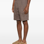 Pantaloncini con elastico in vita in marrone Brunello cucinelli - uomo 