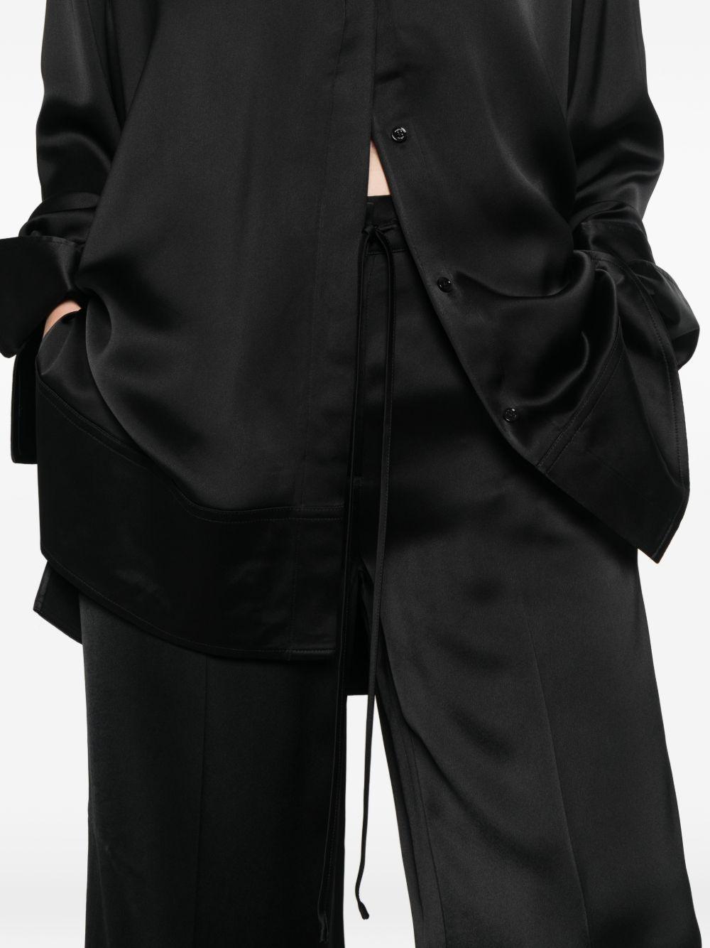Pantaloni satinati con coulisse in nero Toteme - donna 