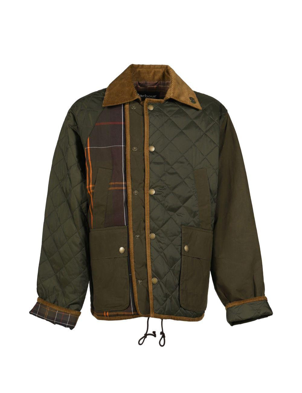 Giacca trapuntata con patchwork in verde Feng Chen Wang x Barbour - uomo 