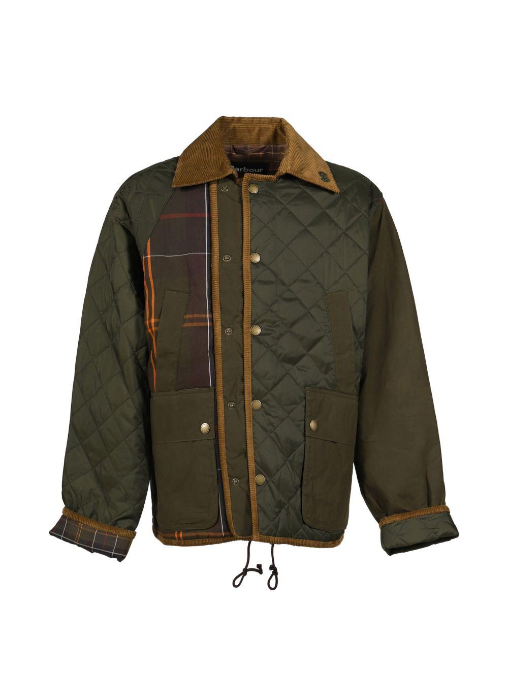 Giacca trapuntata con patchwork in verde Feng Chen Wang x Barbour - uomo 