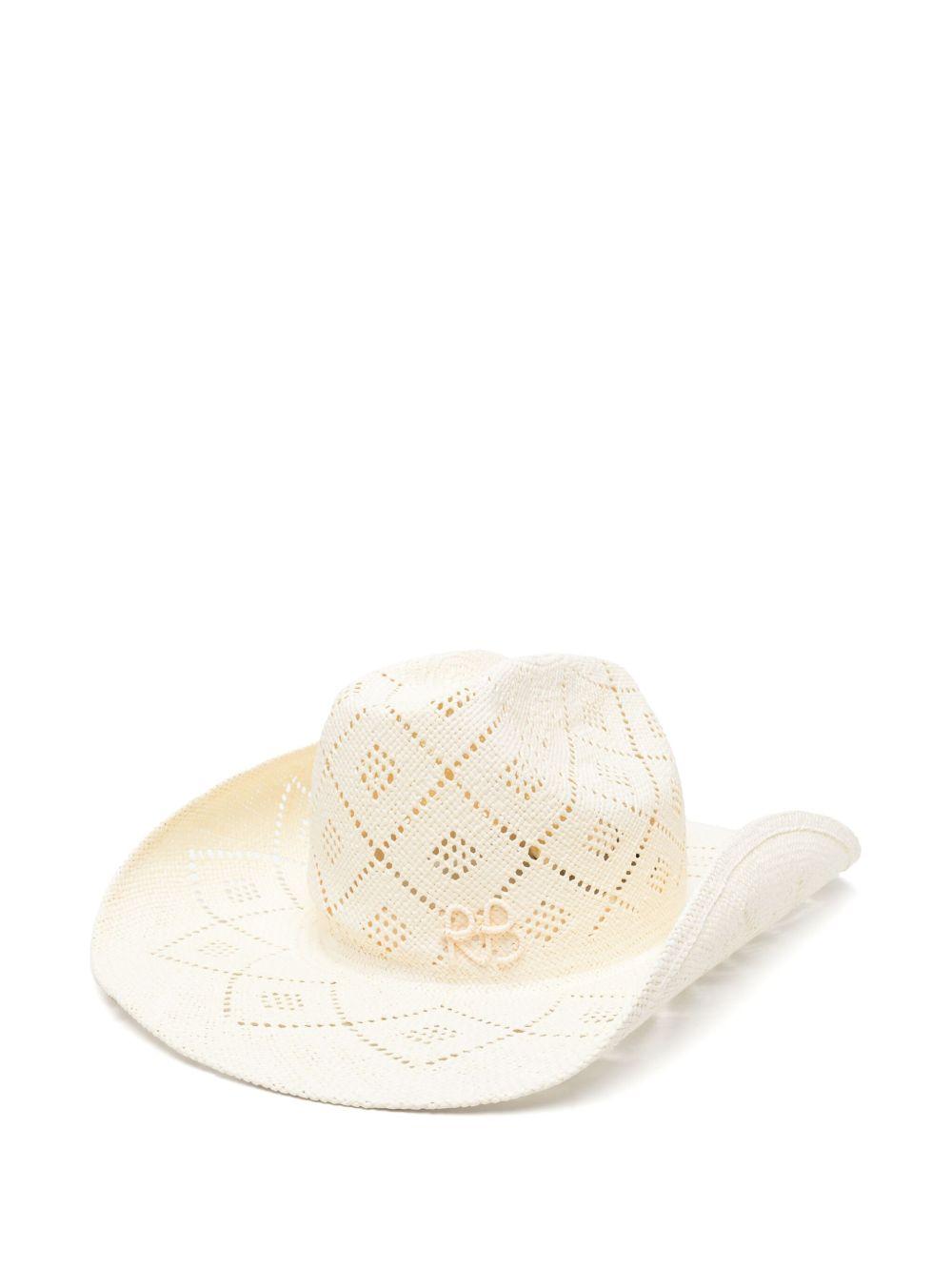 Cappello Cowboy in paglia  in bianco Ruslan baginskiy - donna 