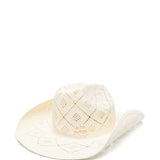 Cappello Cowboy in paglia  in bianco Ruslan baginskiy - donna 