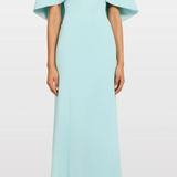 Abito lungo star shower con cristalli in celeste Jenny packham - donna 
