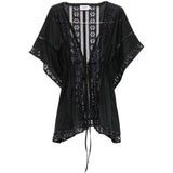 Top con inserti in pizzo in nero Charo ruiz ibiza 1989 - donna 
