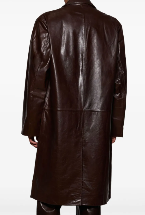 Cappotto monopetto in pelle in marrone Entire Studios - unisex 
