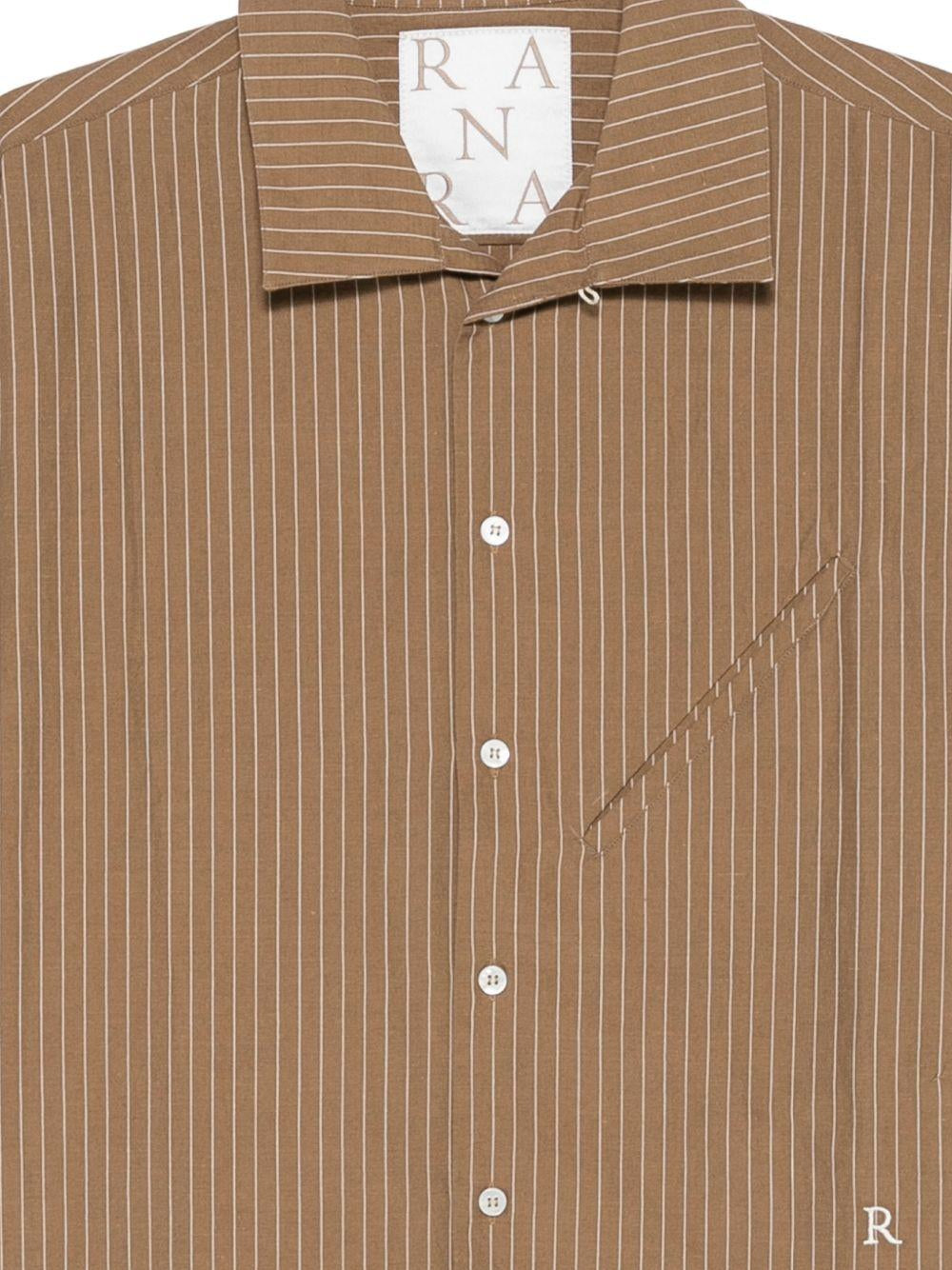 Camicia a righe in marrone Ranra - uomo 