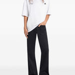 Polo con logo in bianco Courrèges - donna 