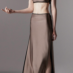 Gonna con finitura satinata sheat in marrone Temily - donna 