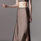 Gonna con finitura satinata sheat in marrone Temily - donna 