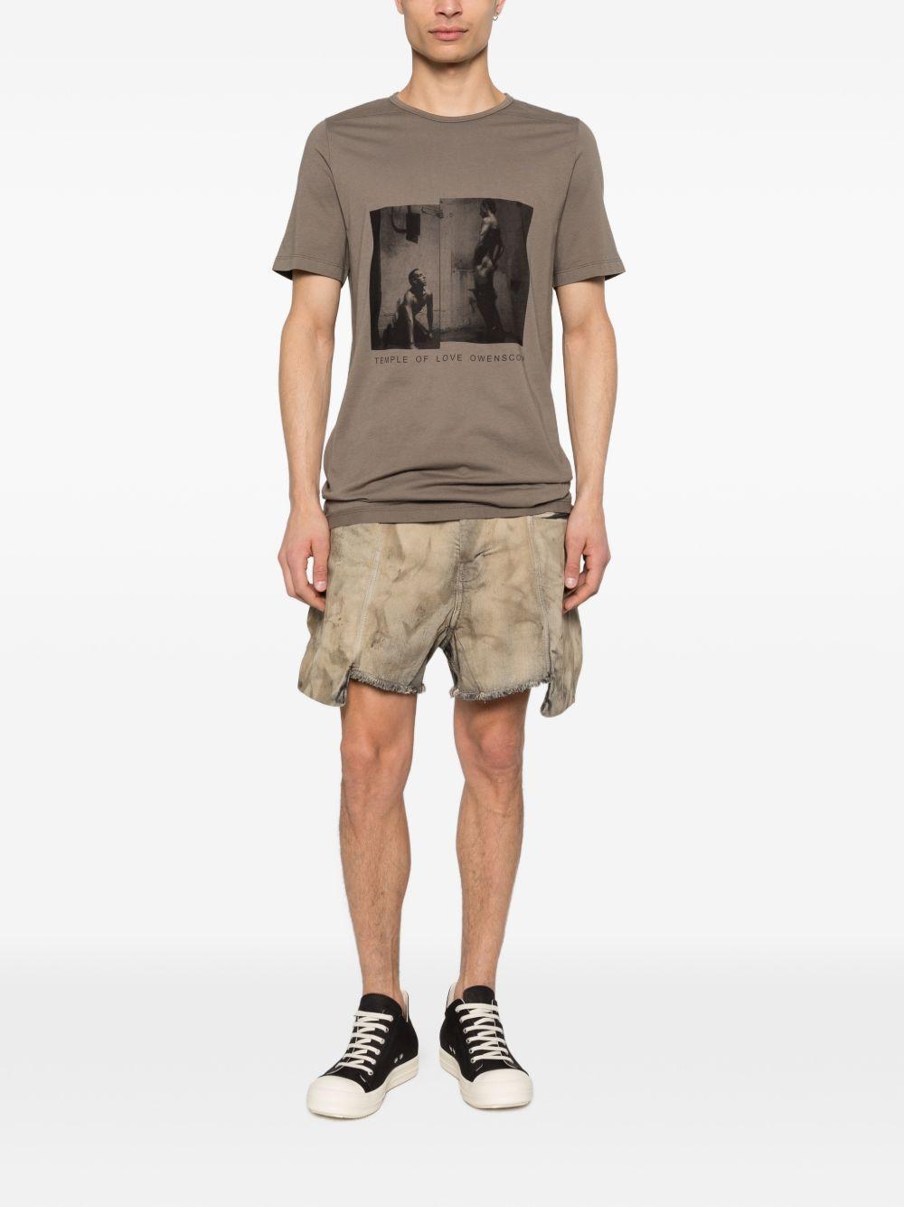 T-shirt con stampa grafica level in grigio Rick owens drkshdw - uomo 