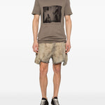 T-shirt con stampa grafica level in grigio Rick owens drkshdw - uomo 