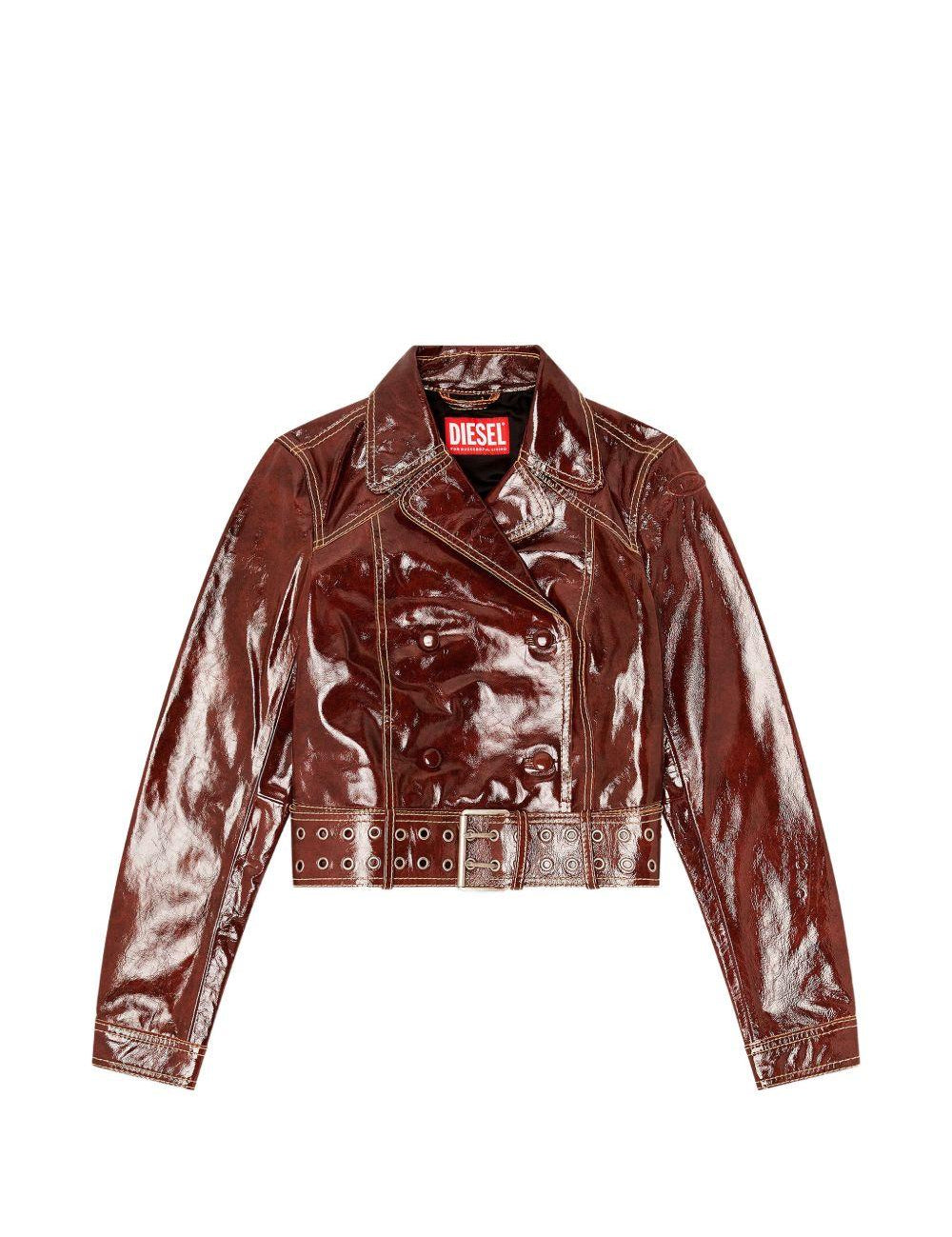 Giacca doppio petto in vernice in marrone Diesel - donna 