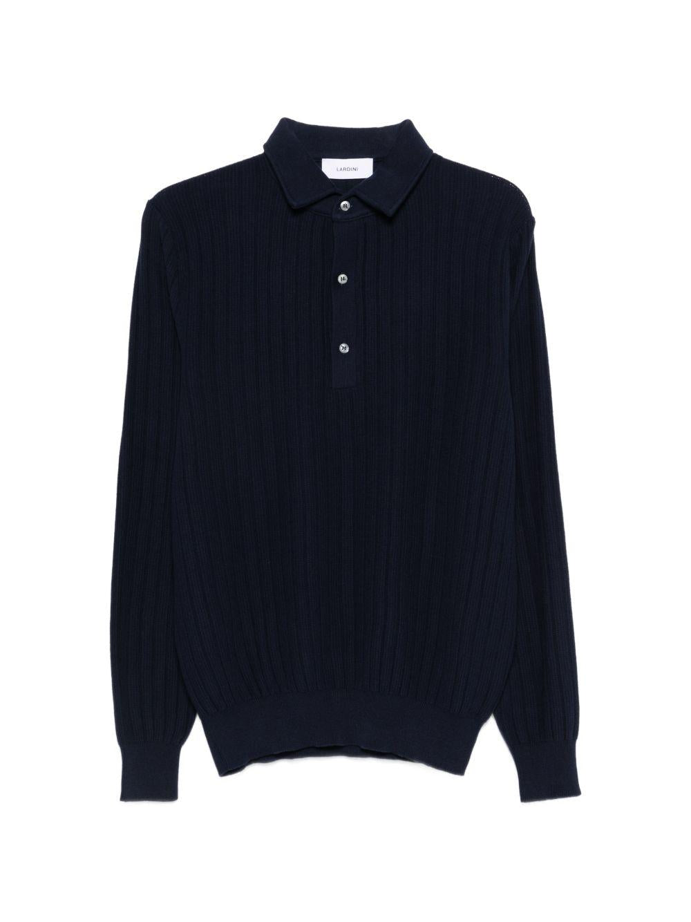 Polo a costine in blu Lardini - uomo 