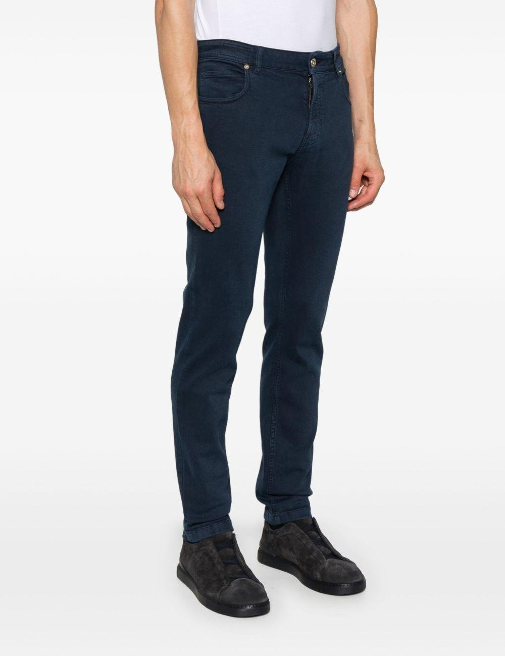 Jeans affusolati a vita bassa in blu Eleventy - uomo 