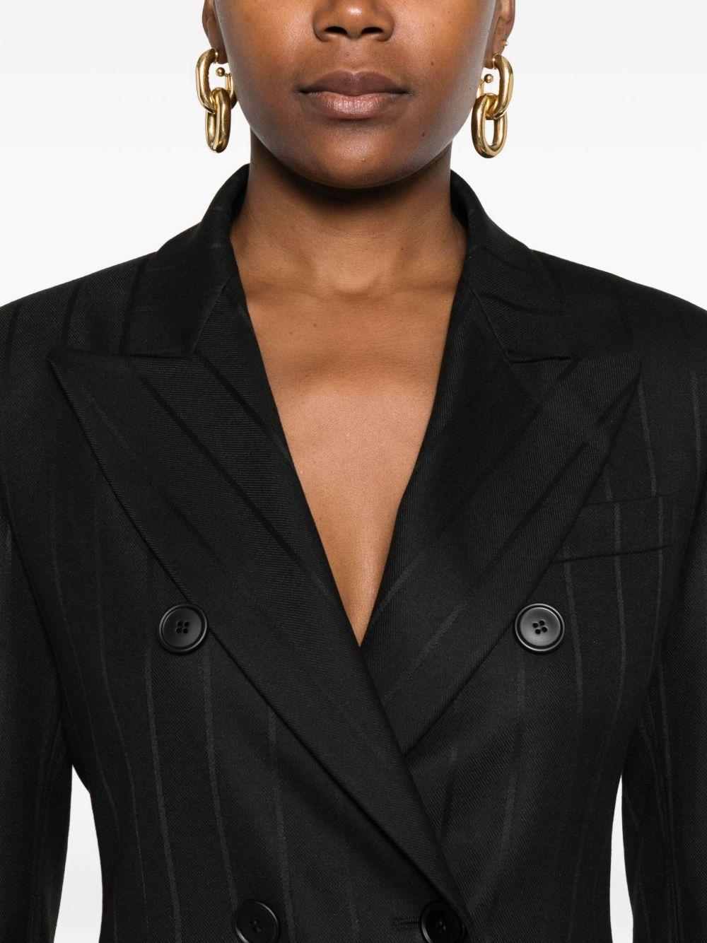 Giacca doppiopetto gessata in nero The andamane - donna 