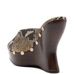MULES con borchie in pelle di serpente in marrone Magda butrym - donna 