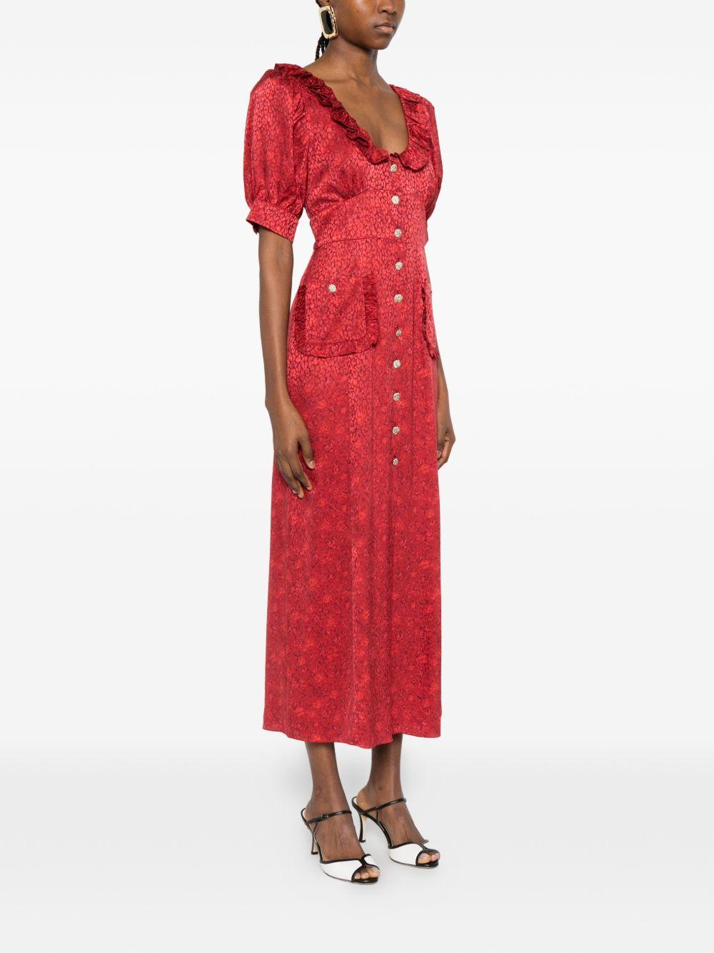Abito midi con bottoni in rosso Alessandra Rich - donna 