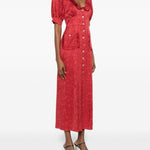 Abito midi con bottoni in rosso Alessandra Rich - donna 
