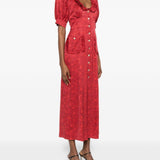 Abito midi con bottoni in rosso Alessandra Rich - donna 