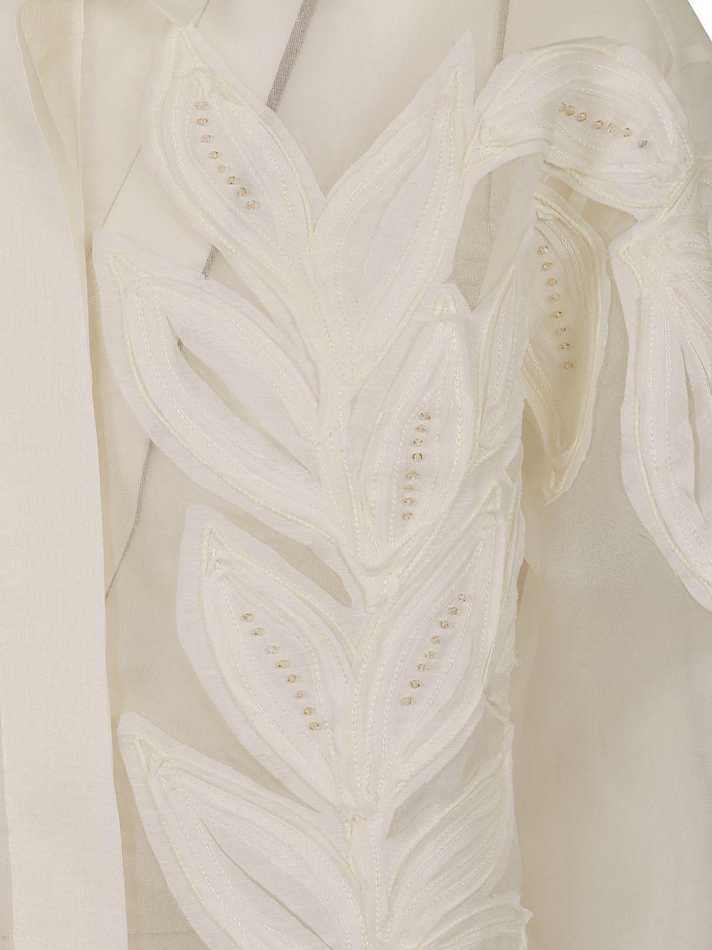 Camicia Alessandra con applicazione di foglia in bianco Antonelli - donna 