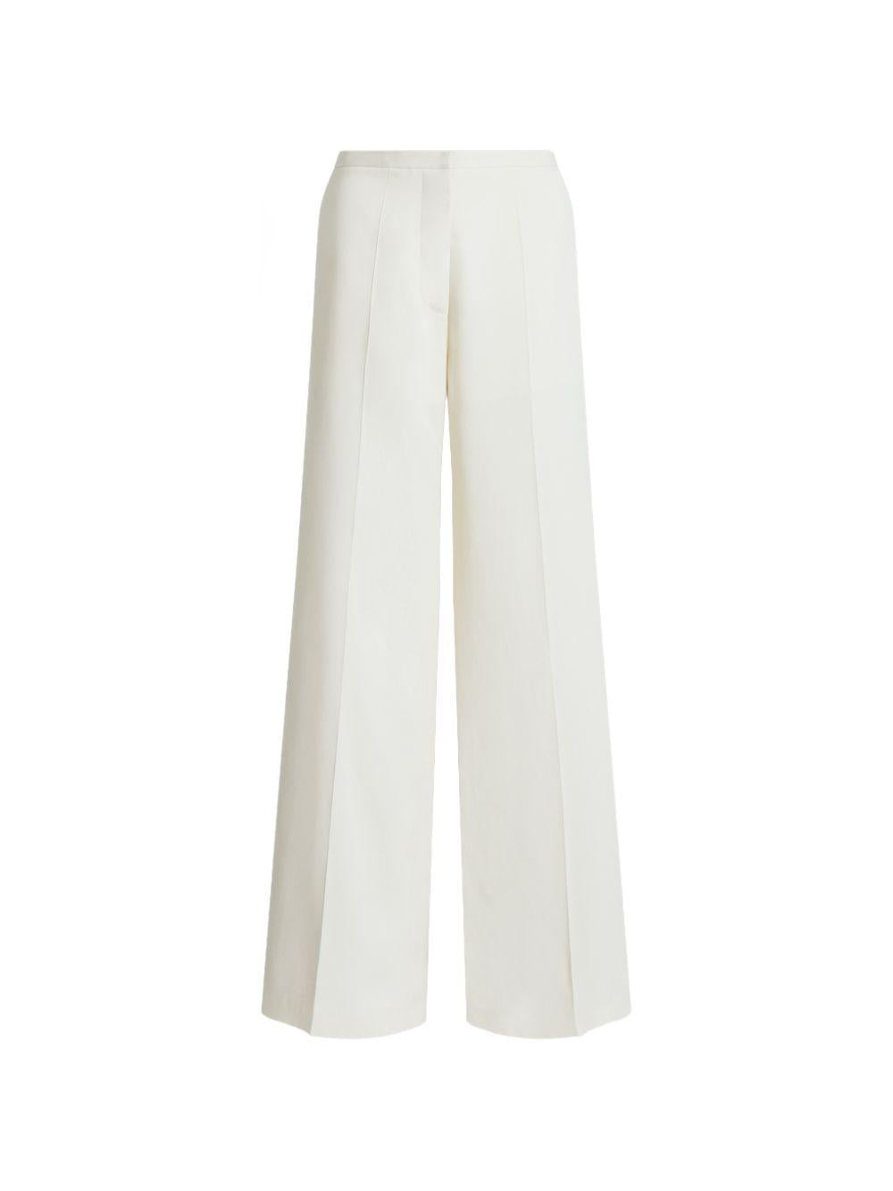 Pantaloni a gamba ampa in avorio Alberta Ferretti - donna 