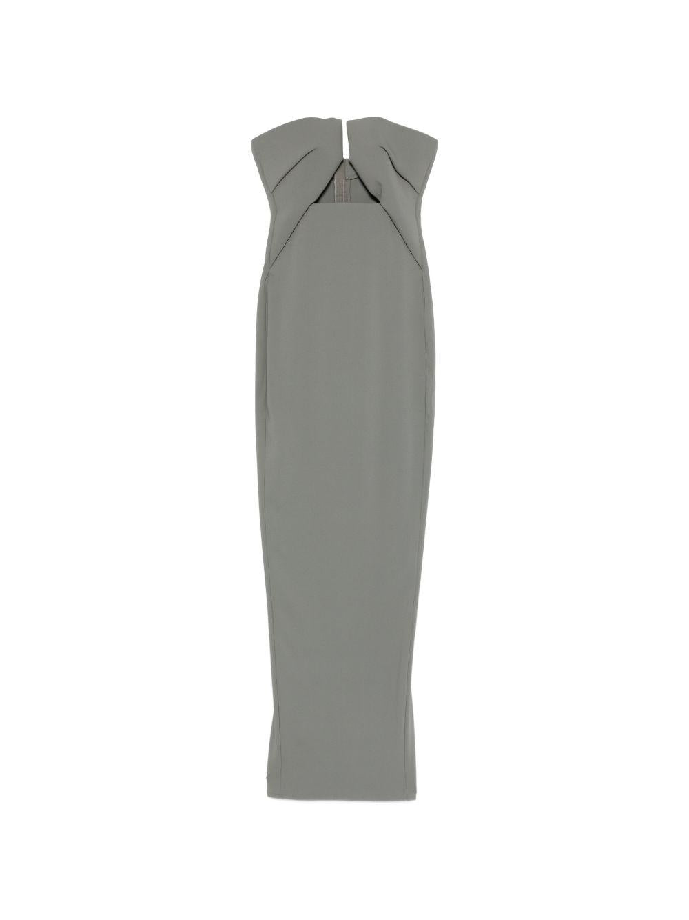 Abito maxi con cut-out in grigio Rick owens - donna 