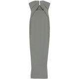 Abito maxi con cut-out in grigio Rick owens - donna 