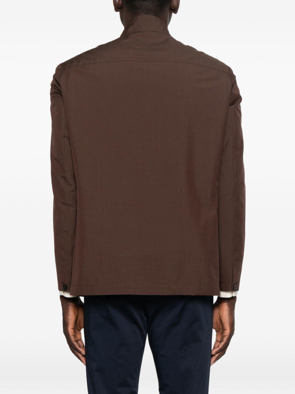 Giacca-camicia con tasche in marrone Grayed - uomo 