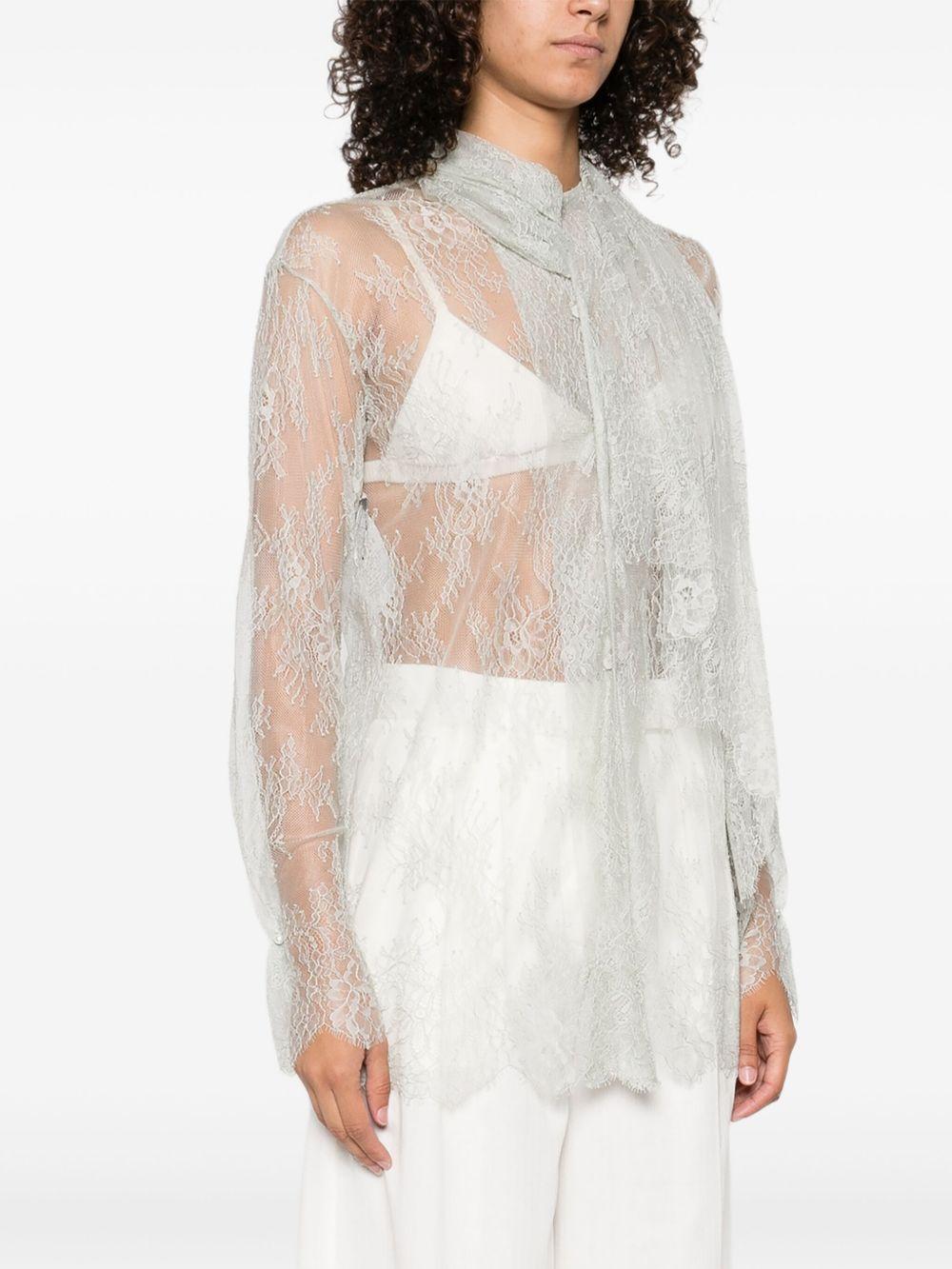 Blusa in pizzo grigio chiaro Alberta Ferretti - donna 