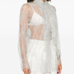 Blusa in pizzo grigio chiaro Alberta Ferretti - donna 