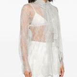 Blusa in pizzo grigio chiaro Alberta Ferretti - donna 