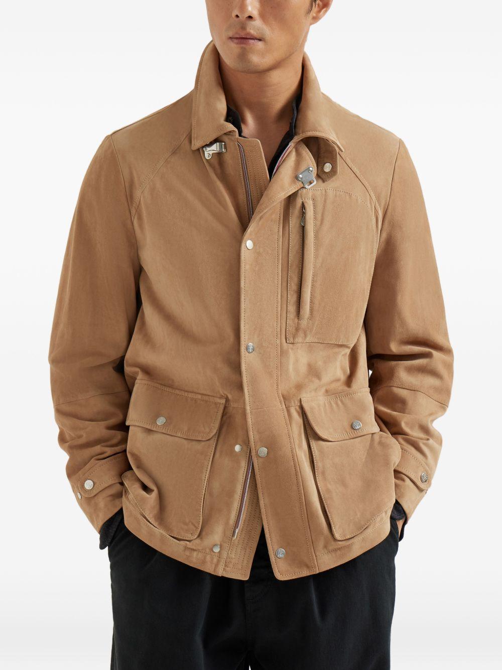 Giacca in camoscio in marrone Brunello cucinelli - uomo 