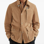 Giacca in camoscio in marrone Brunello cucinelli - uomo 