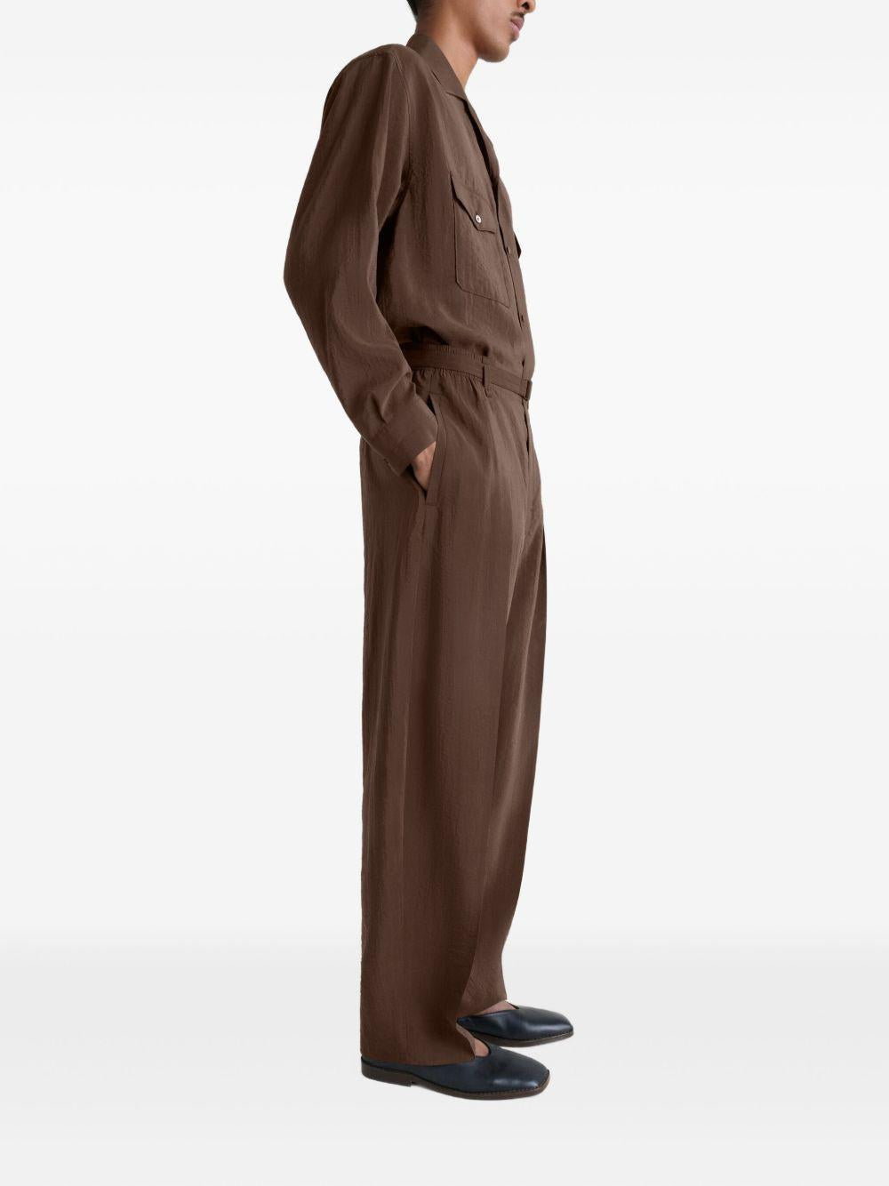 Pantaloni con pinces in marrone Lemaire - uomo 