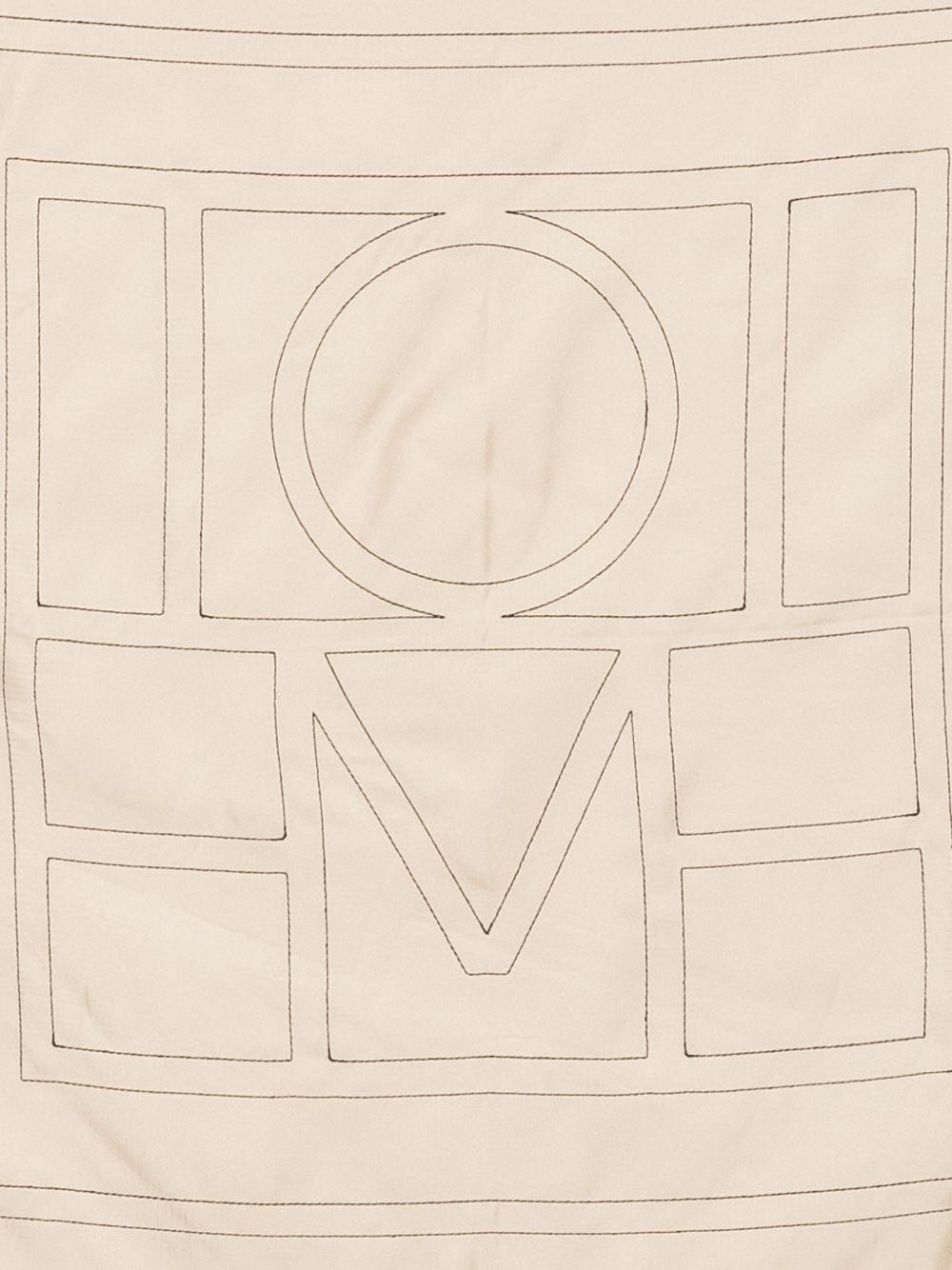 Foulard di seta con monogramma ricamato in beige Toteme - donna 