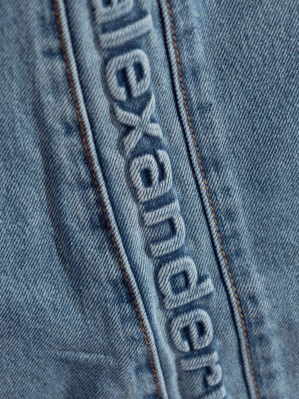 Jeans boyfriend con logo goffrato in blu Alexander wang  - donna 