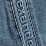Jeans boyfriend con logo goffrato in blu Alexander wang  - donna 