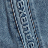 Jeans boyfriend con logo goffrato in blu Alexander wang  - donna 