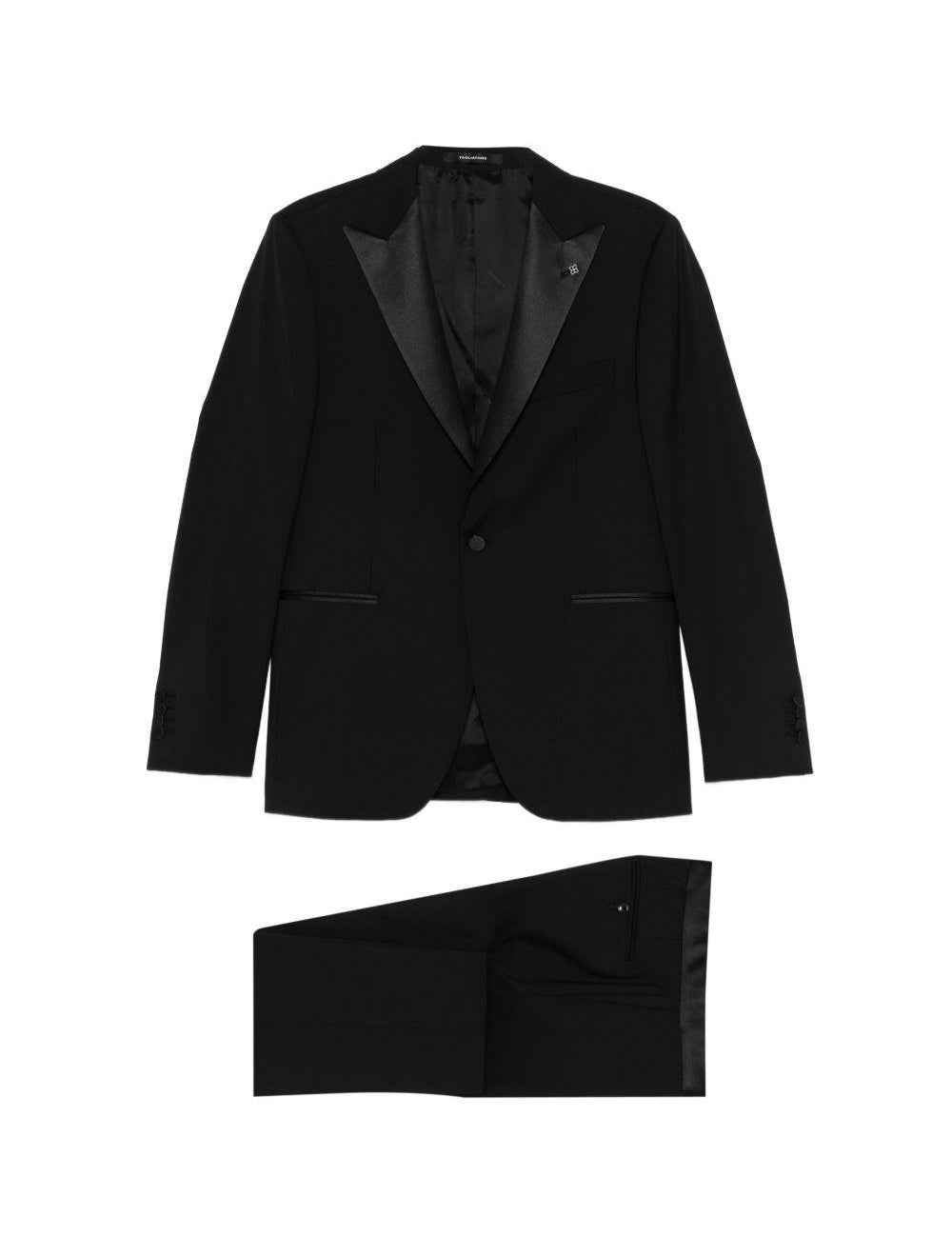 Completo monopetto con revers a lancia in nero Tagliatore - uomo 
