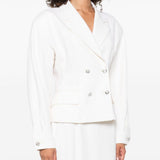 Giacca doppiopetto con decorazione in bianco Alessandra Rich - donna 