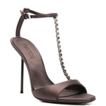 Sandali con cristalli lidia in marrone Paris texas- donna 