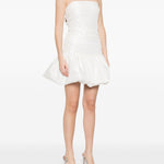 Abito corto con balze in bianco Rotate - donna 