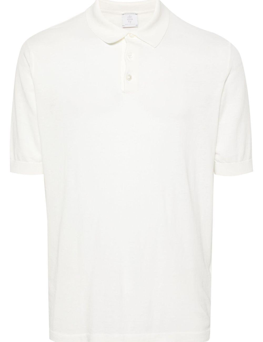 Polo a coste in bianco Eleventy - uomo 