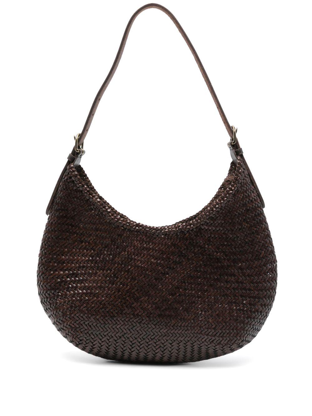 Borsa a spalla Luna Mezza in marrone scuro Dragon Diffusion - donna 