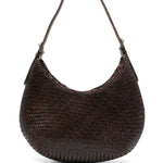 Borsa a spalla Luna Mezza in marrone scuro Dragon Diffusion - donna 