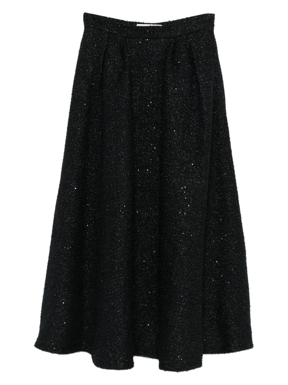 Gonna plissettata con paillettes in nero Alessandra Rich - donna 