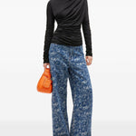 Top con ruches in nero Ganni - donna 