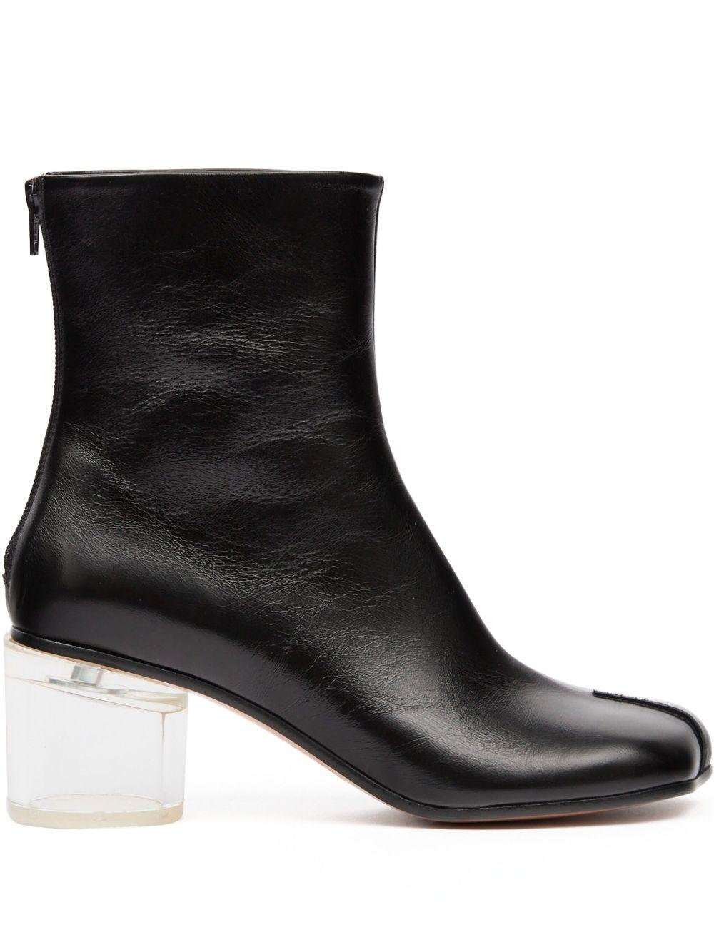 Stivaletti con tacco largo in nero Mm6 maison margiela - donna 